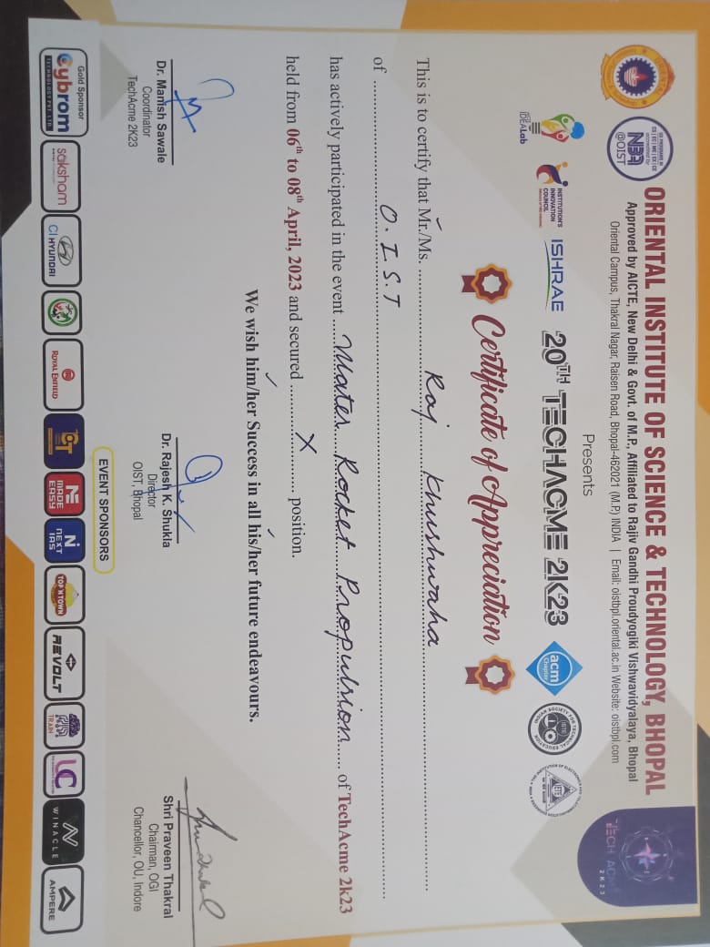 College Event Participation Certificate