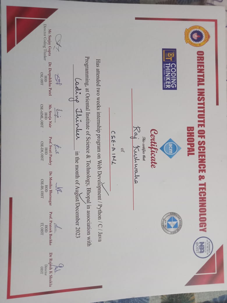 Web Development Challenge Certificate