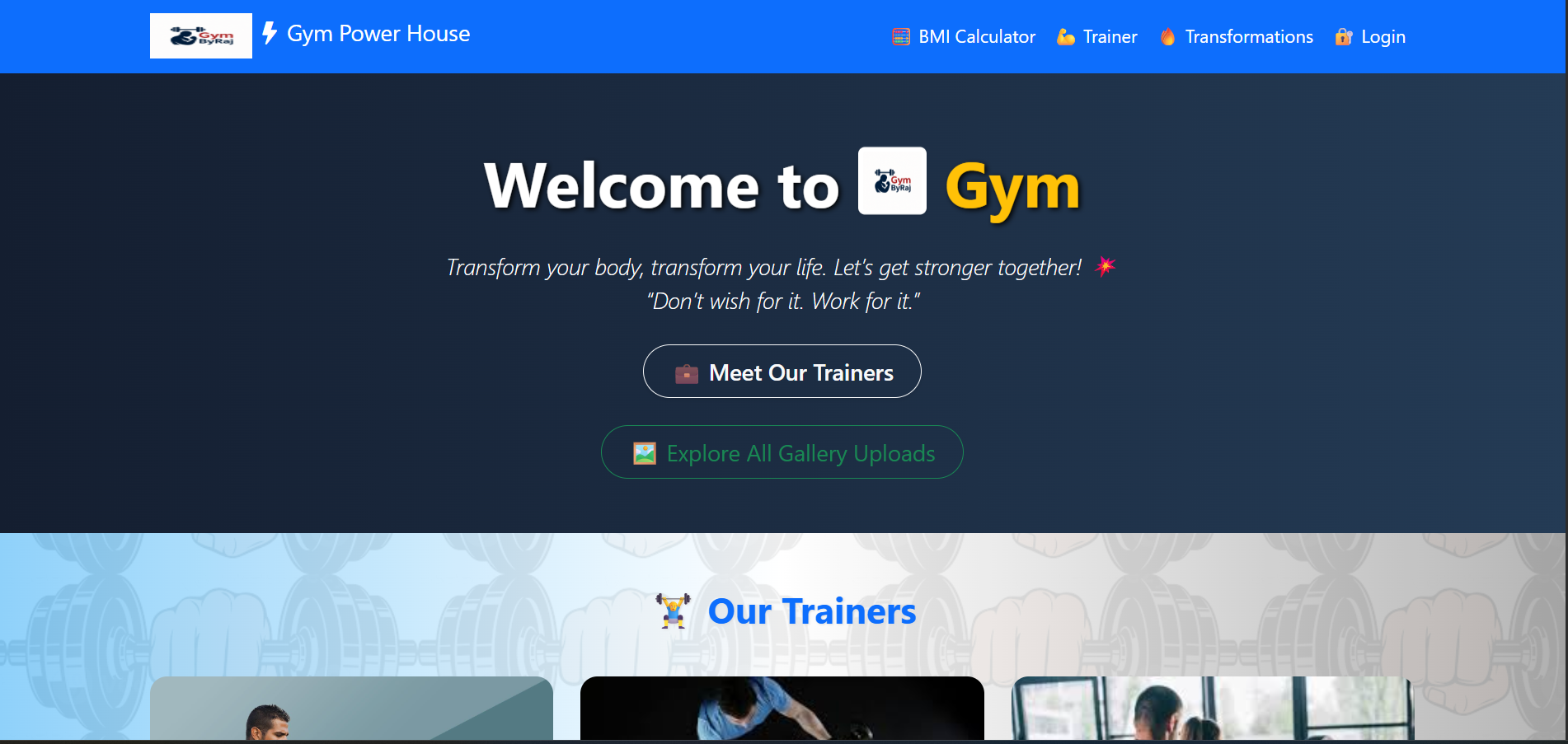 GymByRaj Project
